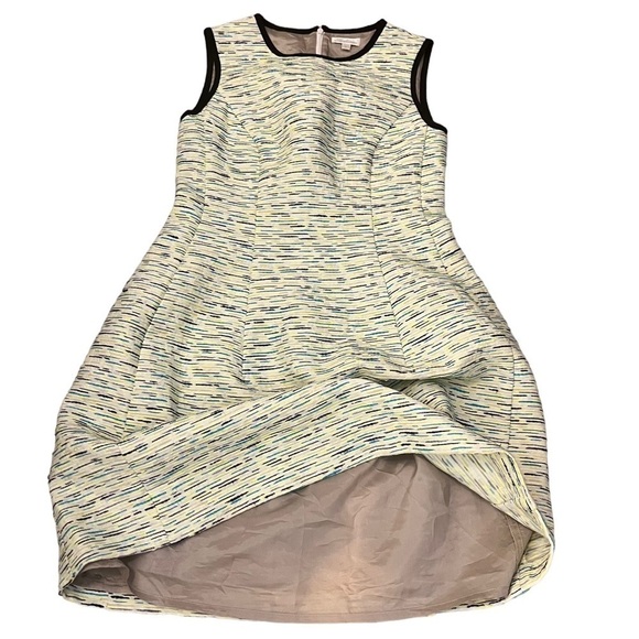 Nwts Shoshanna Charlie Jacquard Dress in Neon Yellow Sleeveless Knee Length - Picture 9 of 16